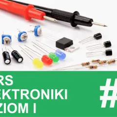 Zestaw elementów elektronicznych: rezystory, kondensatory, diody LED, tranzystory i potencjometry. Idealne do kursu elektryka od podstaw.