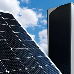 Panel słoneczny i nowoczesne magazyny energii, które dzięki niskiej rezystywności materiałów zapewniają efektywne gromadzenie prądu.