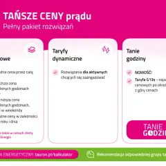 Taryfy prądu: podstawowe, dynamiczne i tanie godziny. Sprawdź, jak uzyskać tani prąd z Tauron.