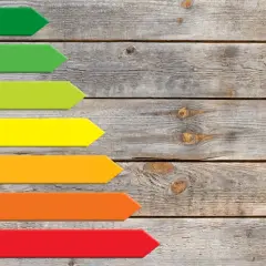 Kolorowe strzałki od A do G symbolizują klasy energetyczne lodówek, od najbardziej oszczędnych do najmniej.