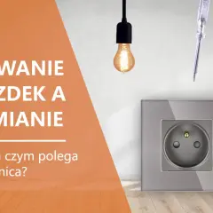 Zerowanie gniazdek i uziemianie – narzędzia elektryczne i gniazdko sugerują, że temat dotyczy bezpieczeństwa elektrycznego.