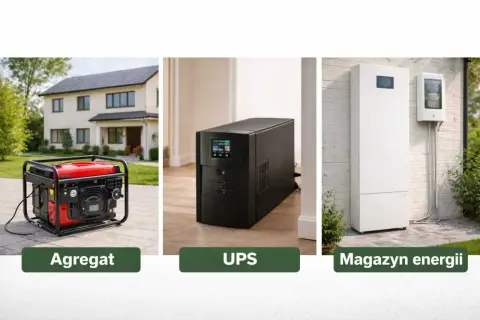 Agregat, UPS i magazyn energii – rozwiązania zapewniające zasilanie awaryjne domu.