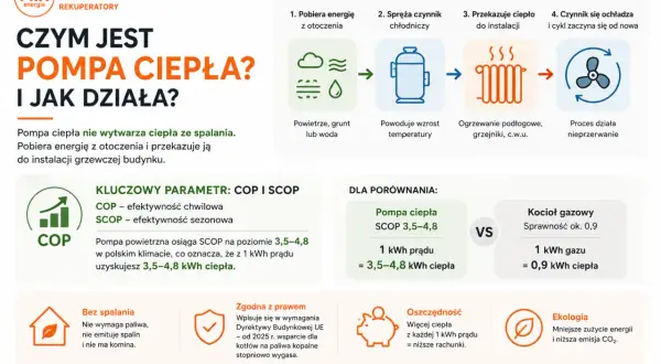 Porównanie pompy ciepła i kotła gazowego: pompa ciepła jest ekologiczna, oszczędna i zgodna z prawem.