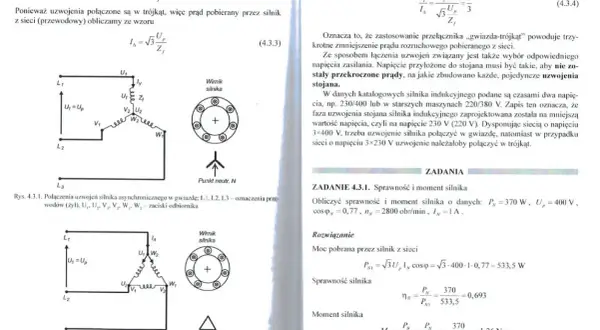 Schemat połączeń silnika 3 fazowego 4 przewody w trójkąt. Opisuje jak podłączyć silnik 3 fazowy 4 przewody.