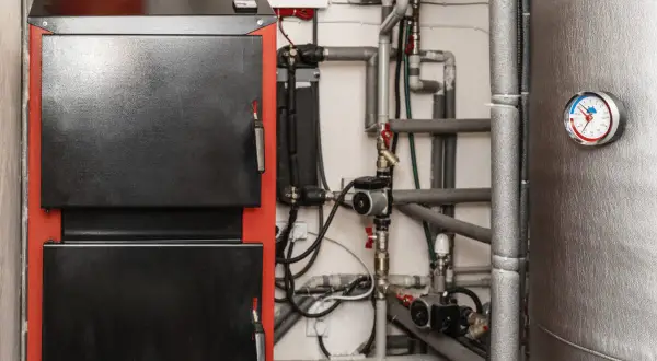 Kotłownia z piecem i instalacją hydrauliczną. Zobacz, jak zrobić nawiew do kotłowni, by zapewnić optymalne warunki pracy.