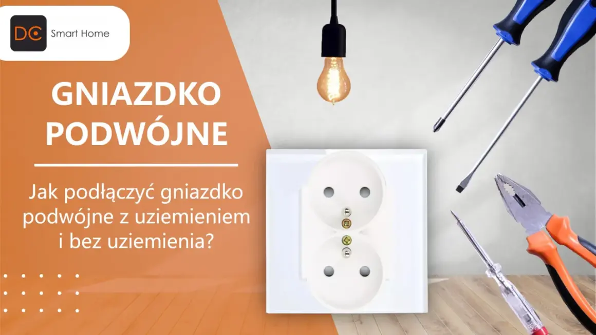 Podwójne gniazdko elektryczne, śrubokręty i kombinerki. Poradnik: jak podłączyć gniazdko bez uziemienia.