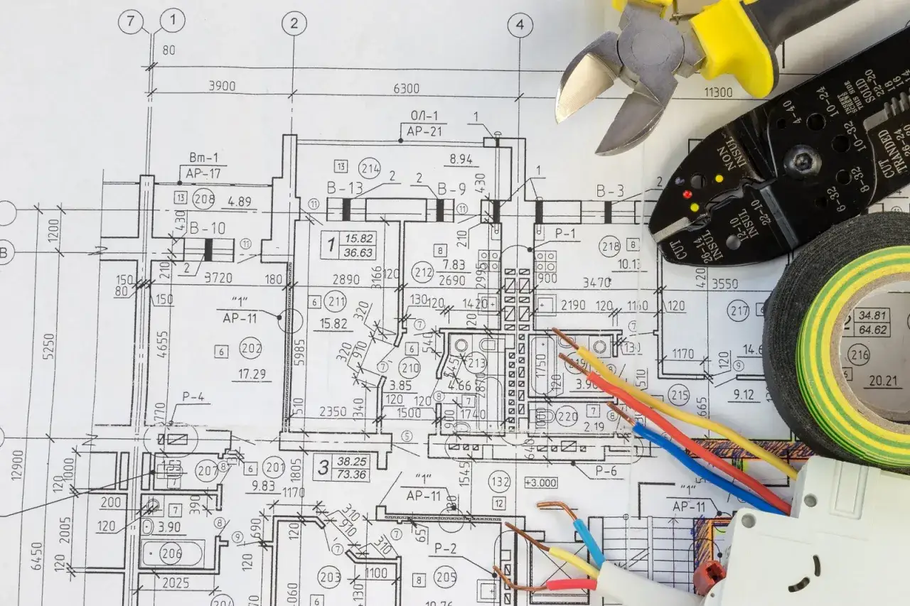 Narzędzia elektryczne i schemat instalacji. Czy czerwony to plus? To pytanie, które elektrycy zadają sobie podczas pracy.